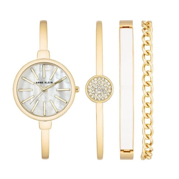 Stacking watch and bangle set - white - Picture 1 of 7